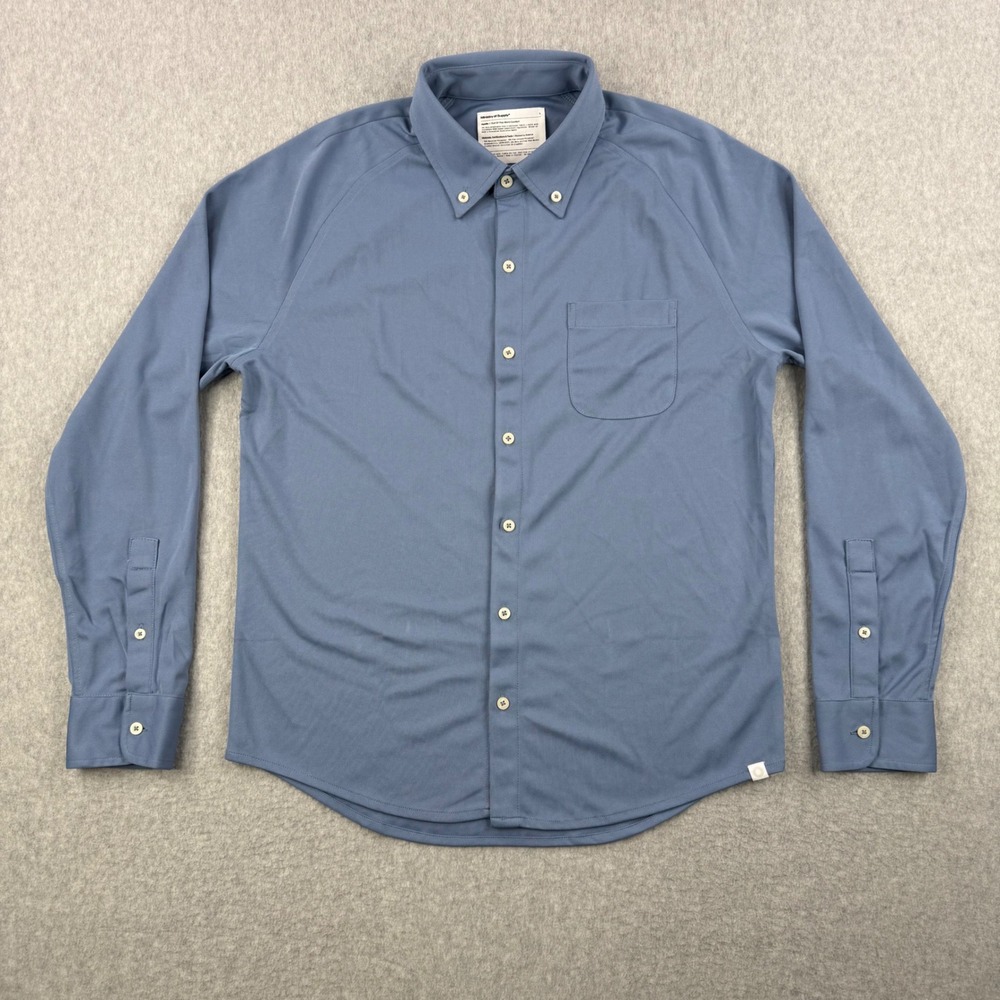 Ministry of Supply Shirt Mens Large Blue Apollo Button Down Performance Stretch